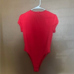 Red Bodysuit short sleeve size large BNWOT